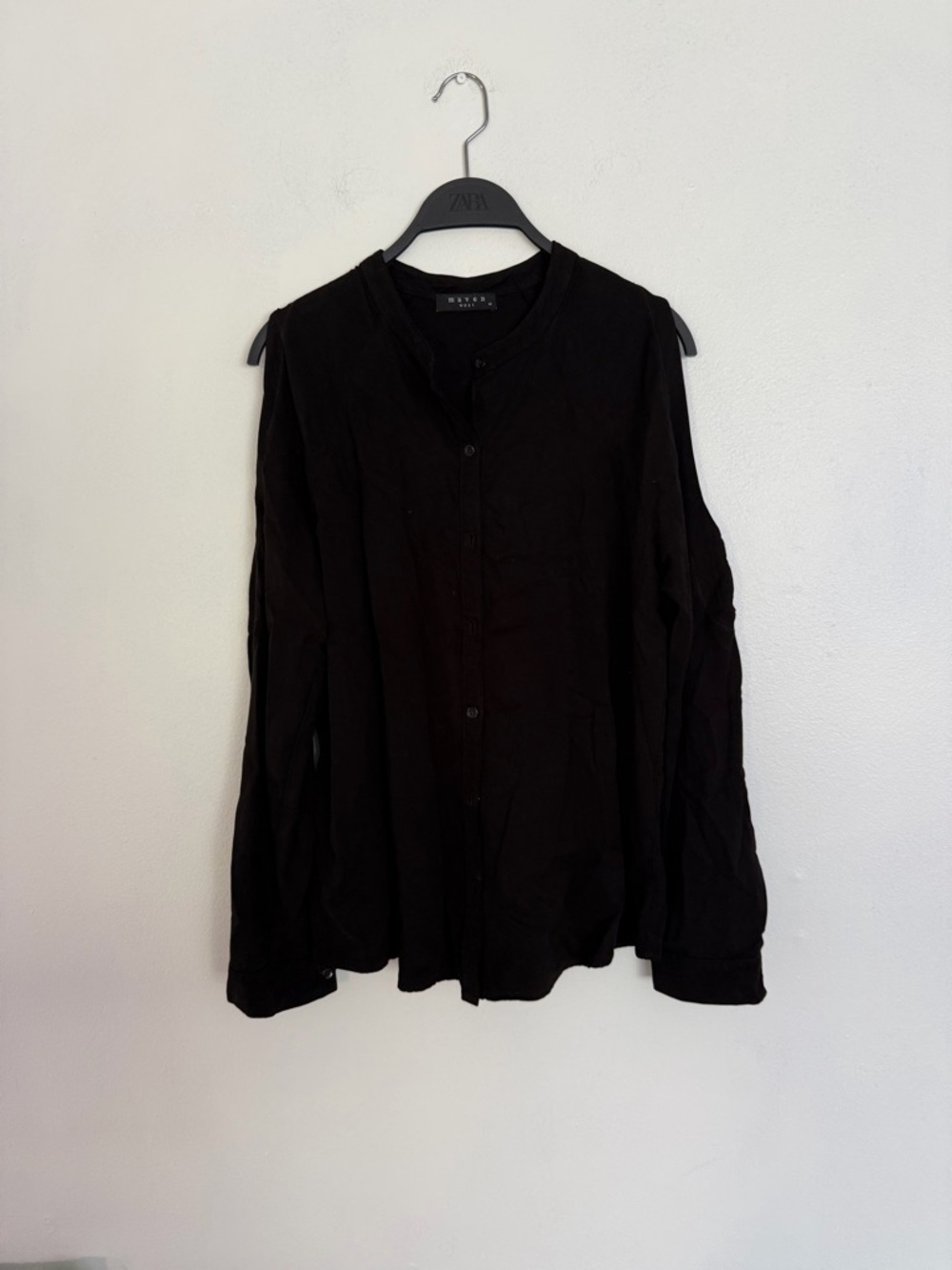 Maven West Deep Burgundy Button-Front Top